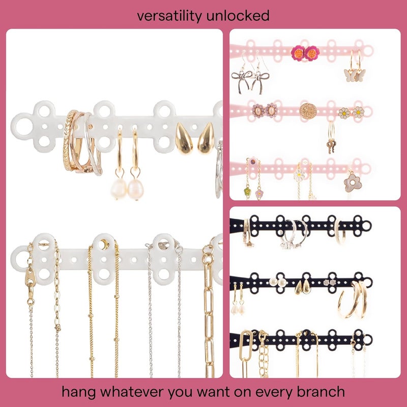 All Hung Up 6-Tier Wall Jewelry Organizer Wall Mounted Jewelry Organizer Earring Holder Wall Mount Hanging Necklace Organizer Jewelry Hanger Hanging Necklace Holder Organizer Display (Pink) - Image 5
